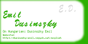 emil dusinszky business card